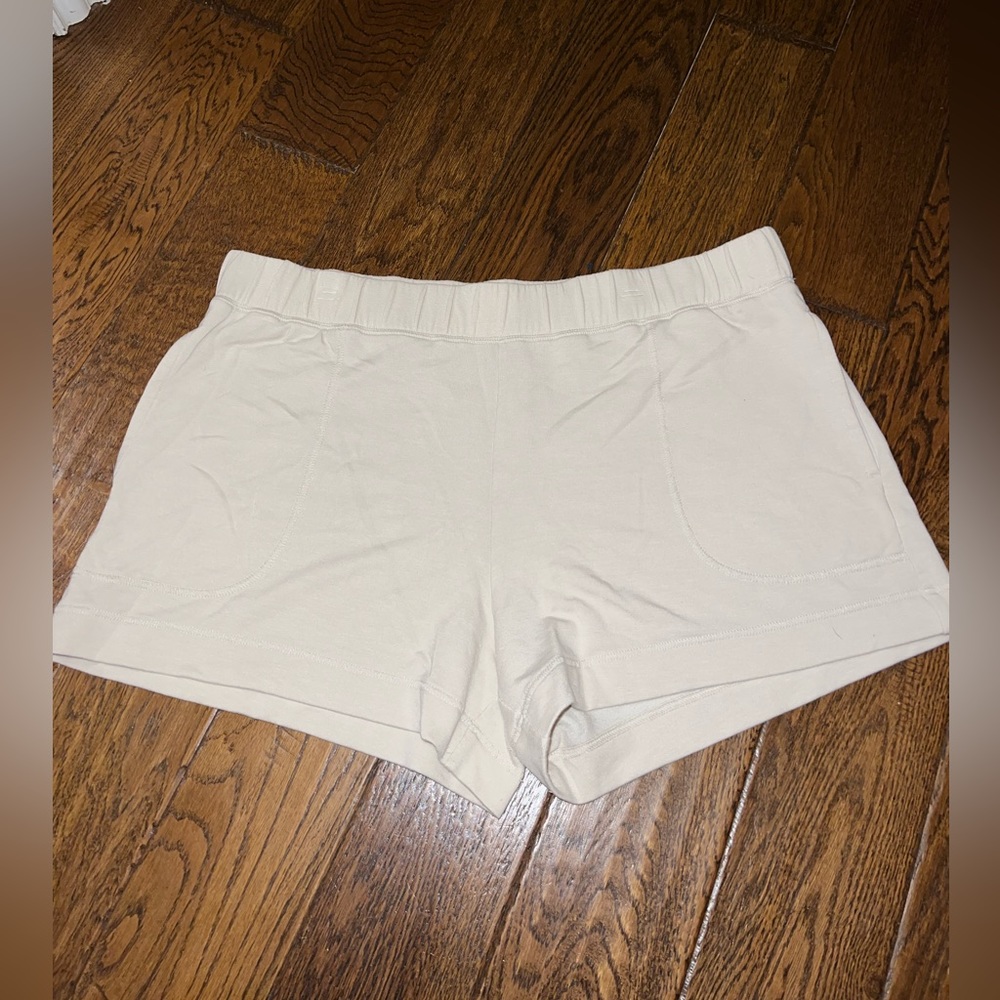 Cream, sweat shorts from old navy